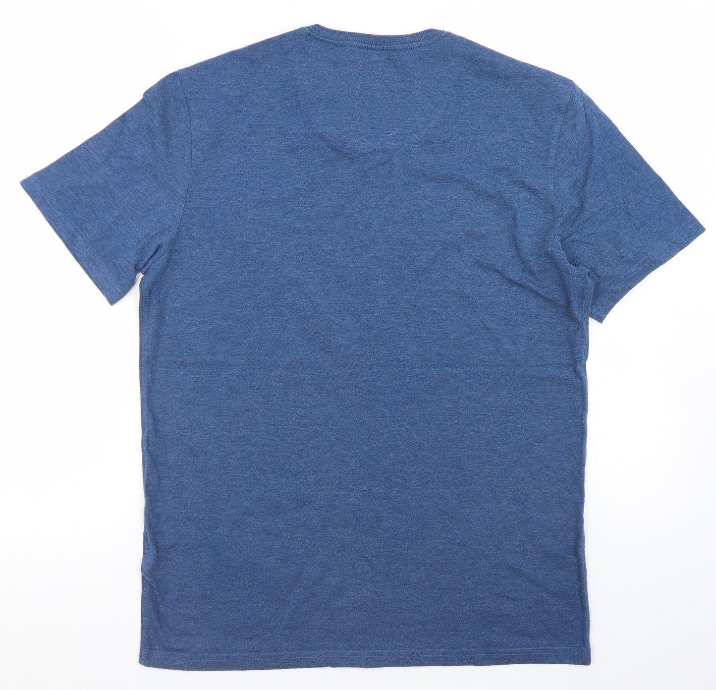 F&F Mens Blue  Cotton  T-Shirt Size M V-Neck