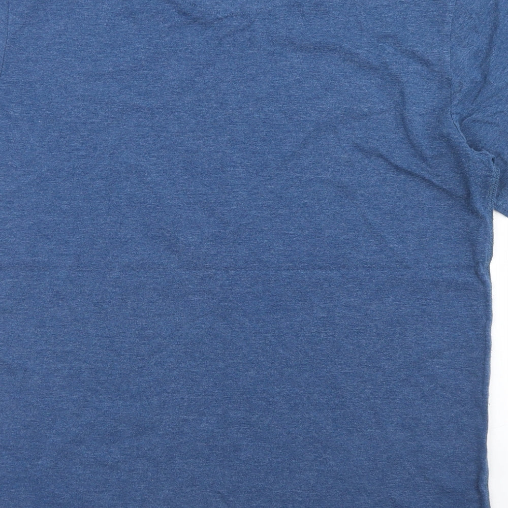 F&F Mens Blue  Cotton  T-Shirt Size M V-Neck