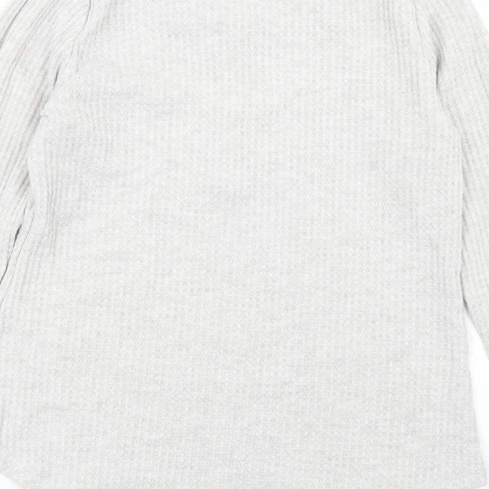 Papaya Womens Grey  Polyester Basic T-Shirt Size 8 Henley