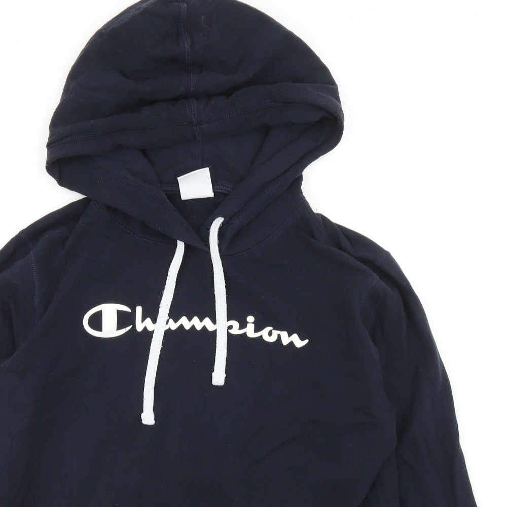 Champion Womens Blue  Cotton Pullover Hoodie Size L