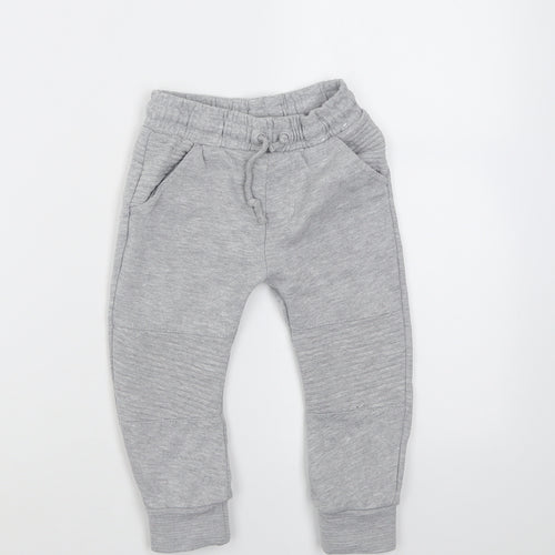 F&F Boys Grey  Cotton Jogger Trousers Size 2-3 Years  Regular Tie