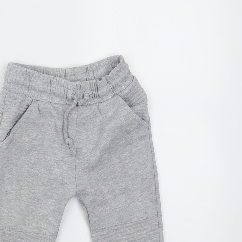 F&F Boys Grey  Cotton Jogger Trousers Size 2-3 Years  Regular Tie