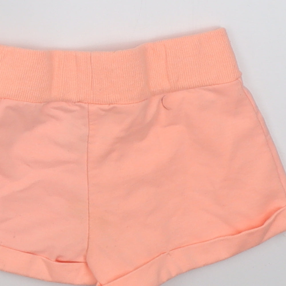 dunnes Girls Pink  Cotton Sweat Shorts Size 4 Years  Regular Tie - love to surf