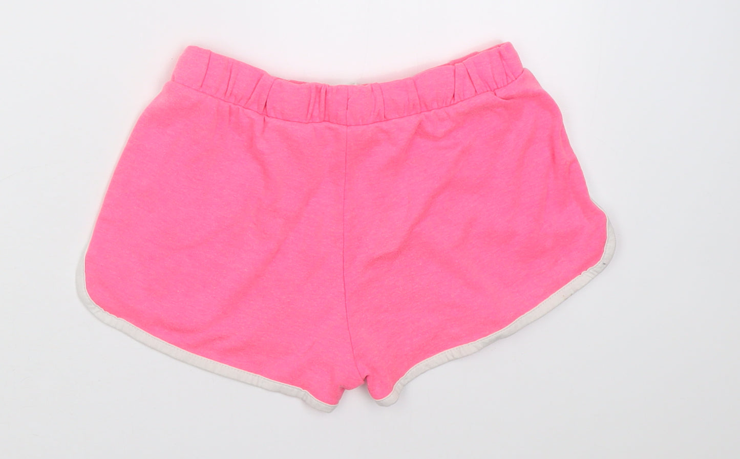 Marks and Spencer Girls Pink  Polyester Sweat Shorts Size 8-9 Years  Regular Tie