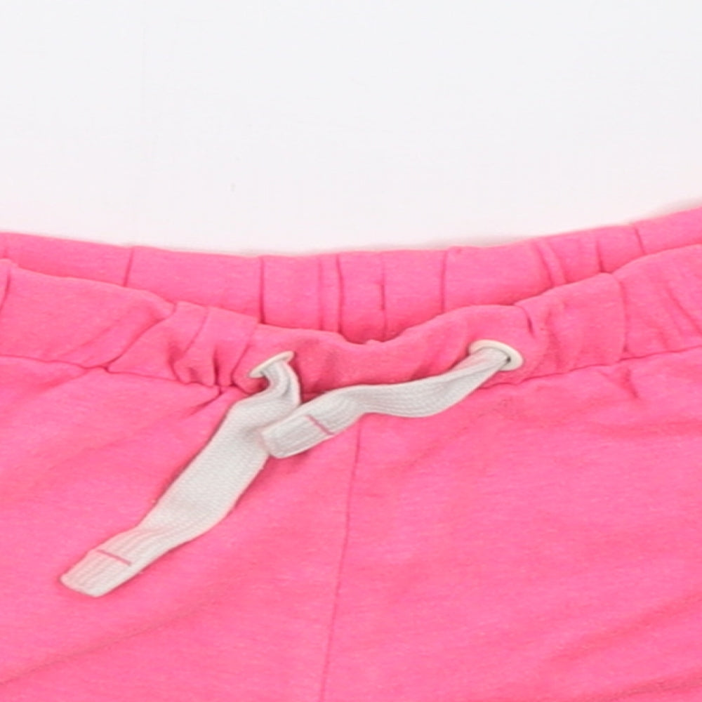 Marks and Spencer Girls Pink  Polyester Sweat Shorts Size 8-9 Years  Regular Tie