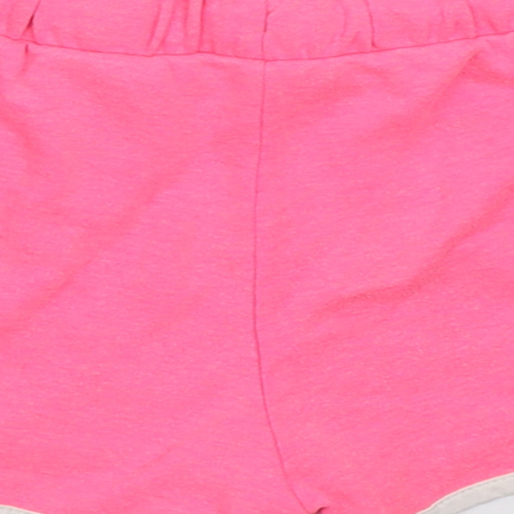 Marks and Spencer Girls Pink  Polyester Sweat Shorts Size 8-9 Years  Regular Tie