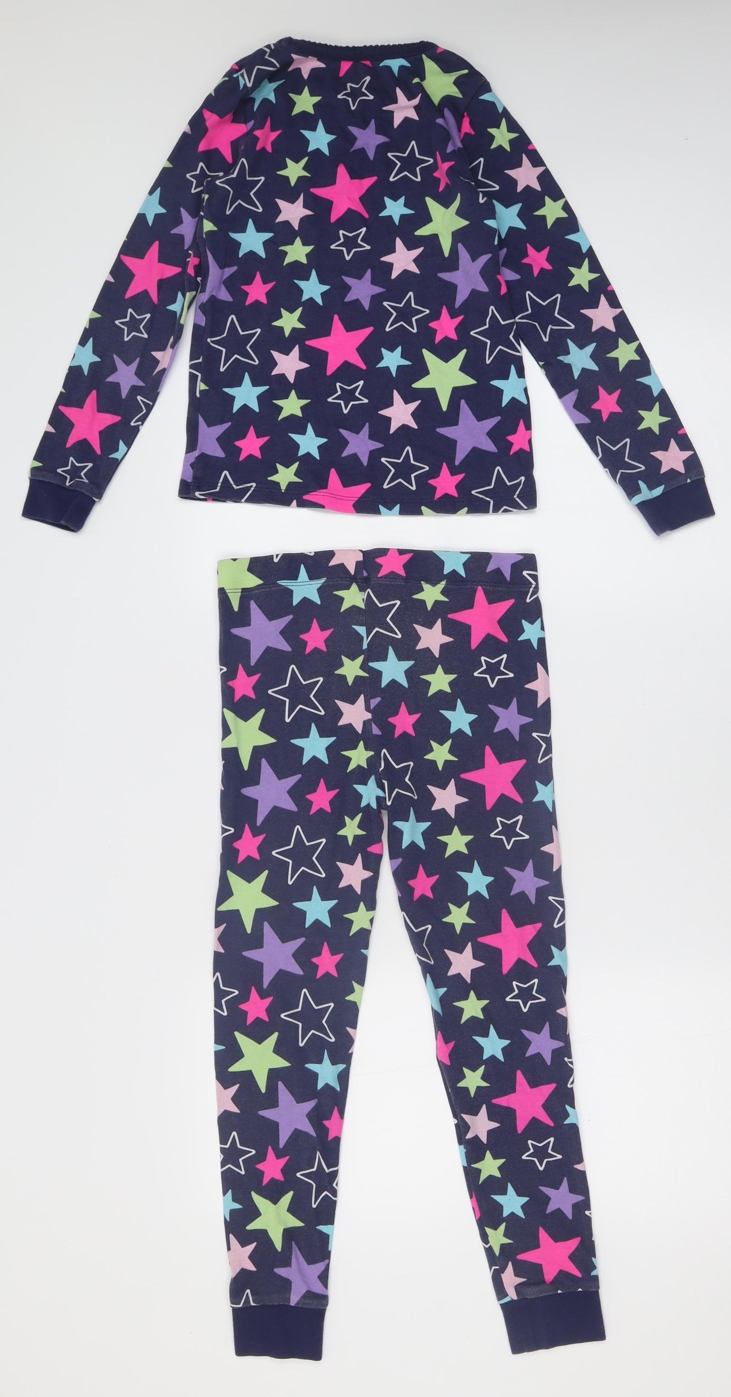 Dunnes Stores Girls Multicoloured Geometric Cotton Cami Pyjama Set Size 8-9 Years  Pullover - Star Pattern