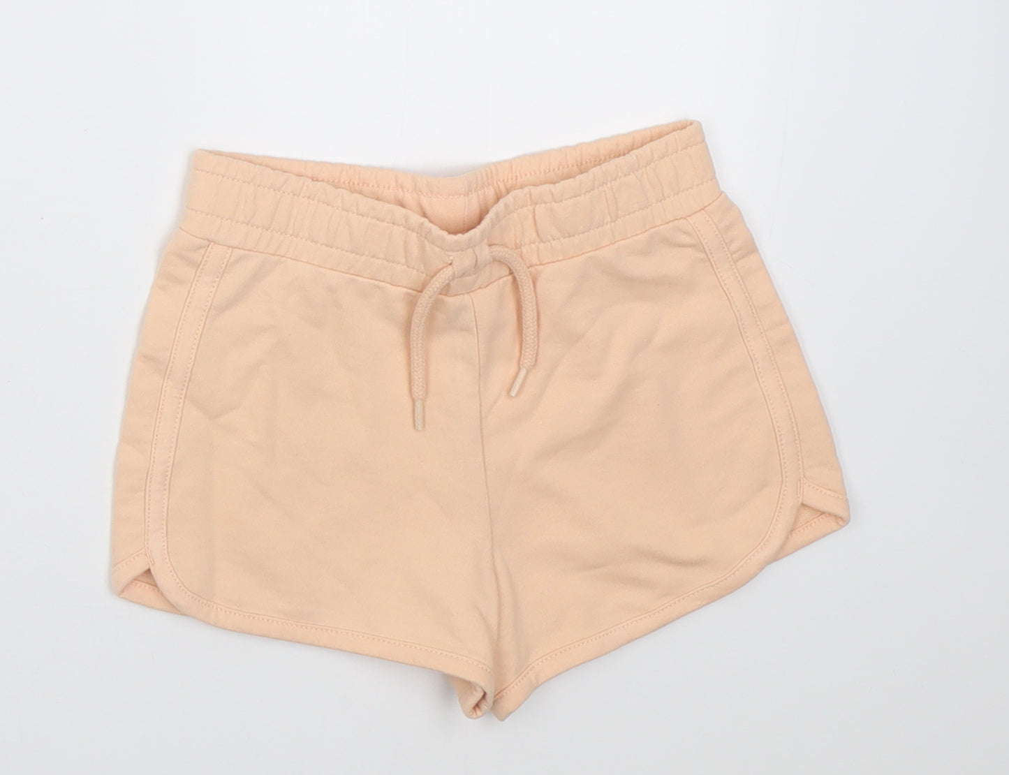 Dunnes Stores Girls Orange  Polyester Sweat Shorts Size 6-7 Years  Regular Tie