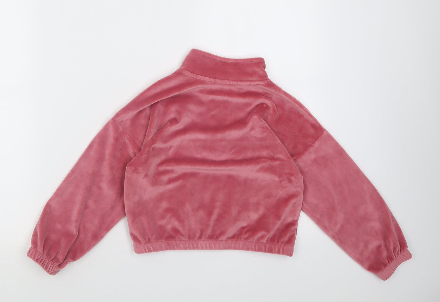 Dunnes Stores Girls Pink  Polyester Pullover Sweatshirt Size 6-7 Years  Zip - Crop