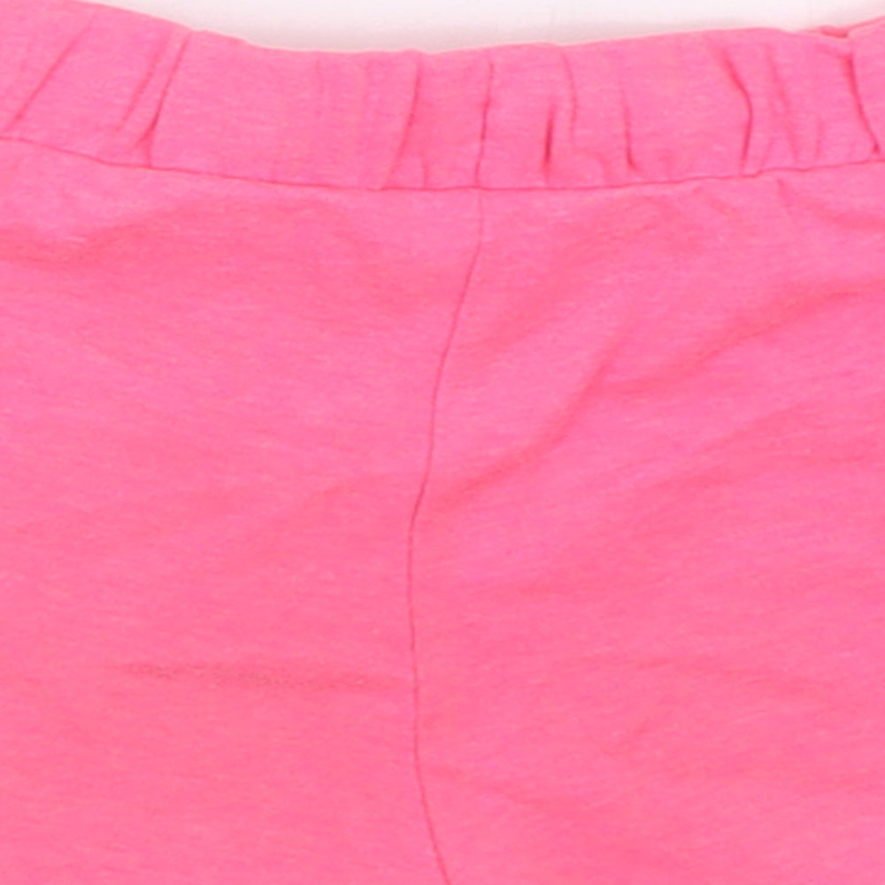 Marks and Spencer Girls Pink  Cotton Sweat Shorts Size 6-7 Years  Regular Tie