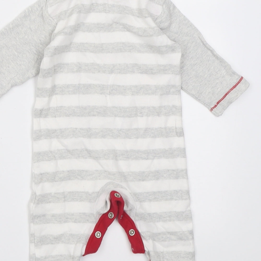 Mini Club Baby Grey Striped Cotton Babygrow One-Piece Size 0-3 Months  Button - all mummy wants is a silent night