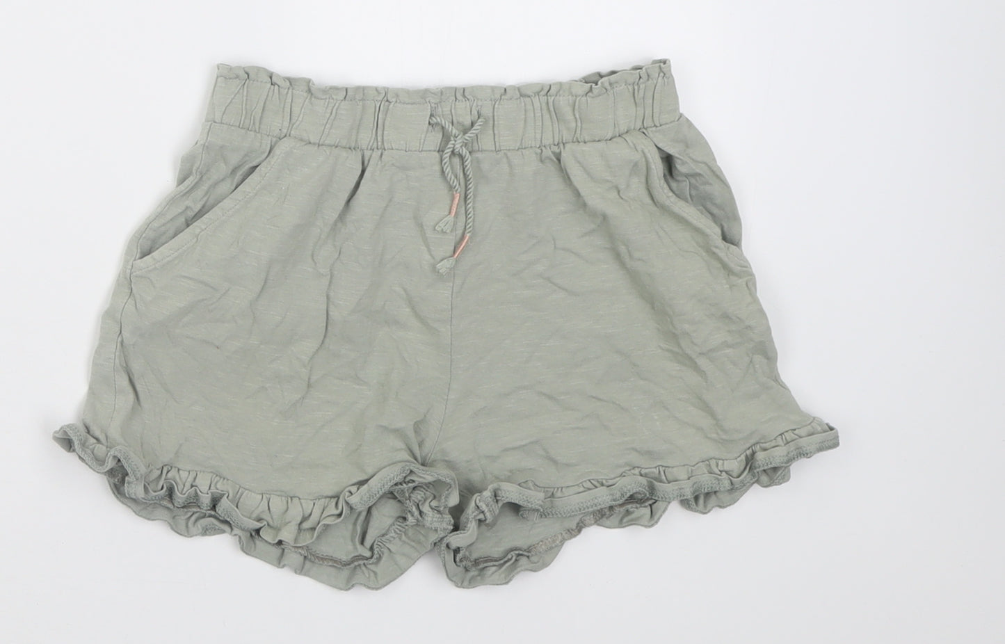 TU Girls Green  Cotton Bermuda Shorts Size 11 Years  Regular Tie