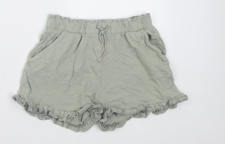 TU Girls Green  Cotton Bermuda Shorts Size 11 Years  Regular Tie