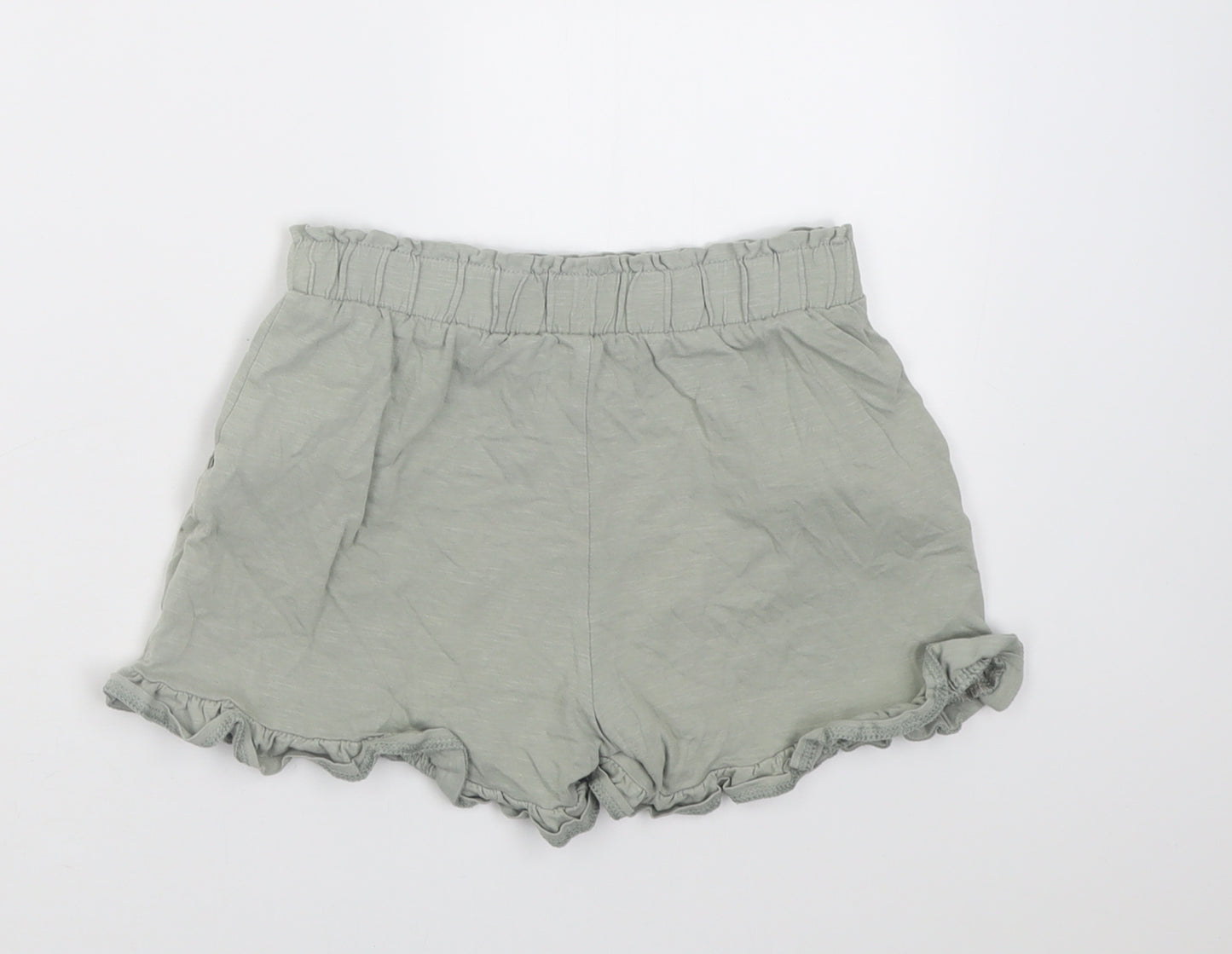 TU Girls Green  Cotton Bermuda Shorts Size 11 Years  Regular Tie