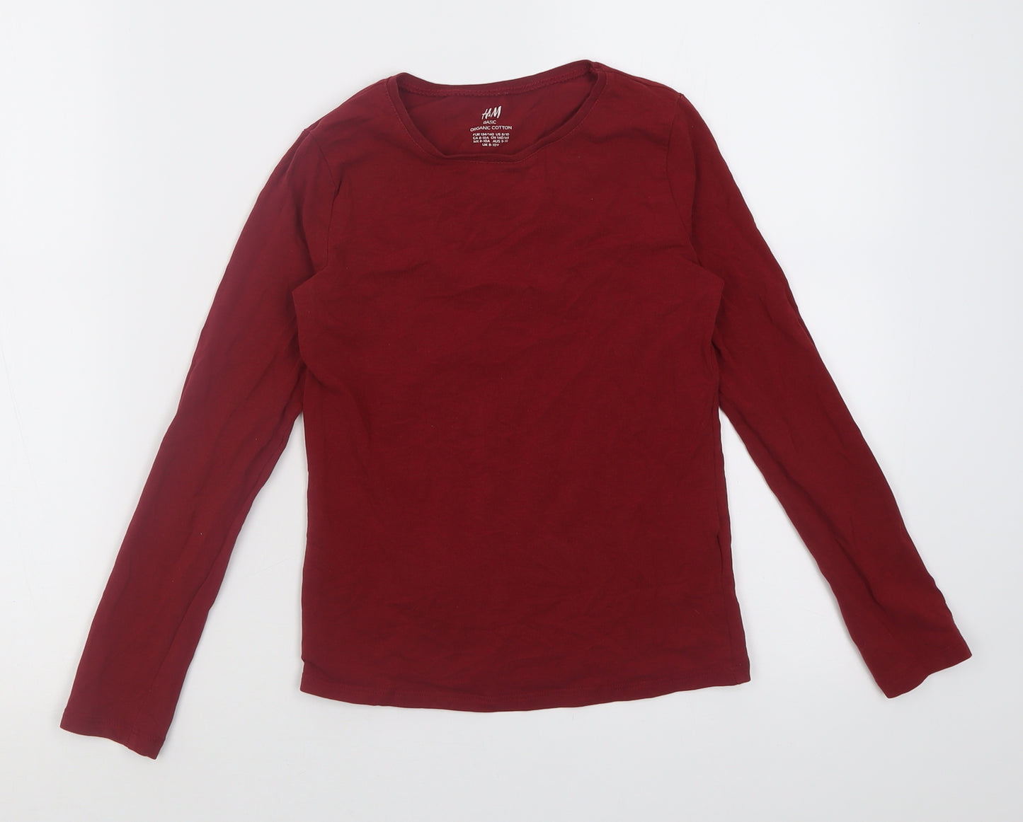 H&M Girls Red  Coir Basic Casual Size 9-10 Years Crew Neck Pullover