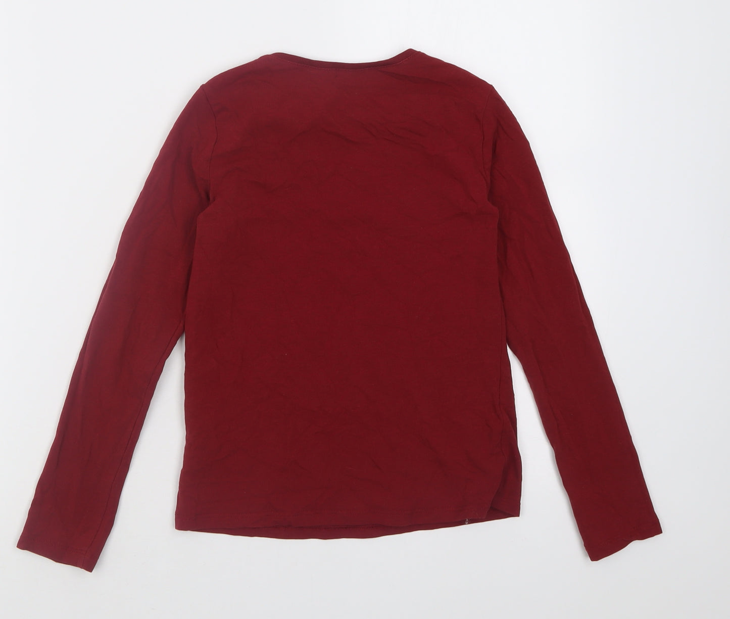 H&M Girls Red  Coir Basic Casual Size 9-10 Years Crew Neck Pullover