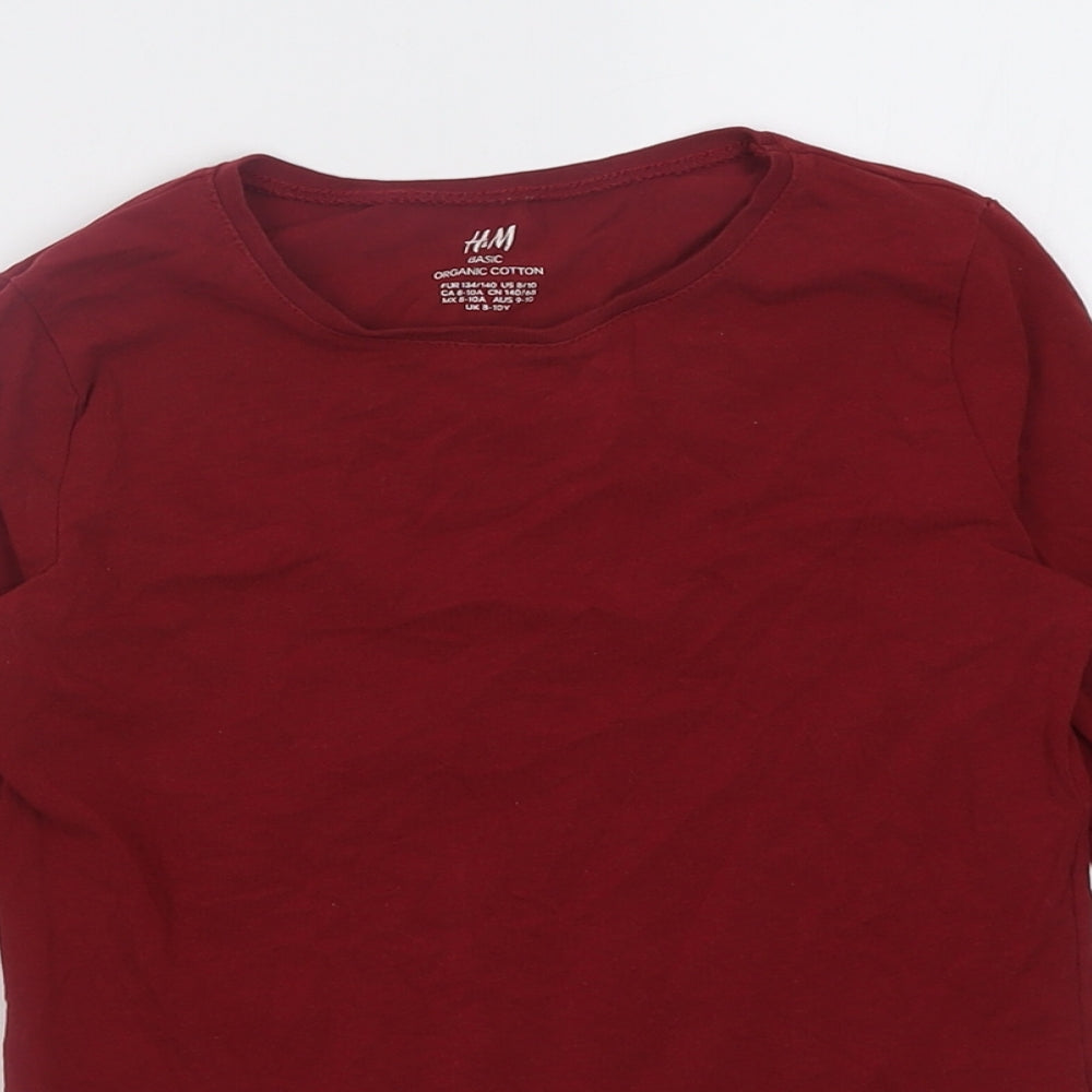H&M Girls Red  Coir Basic Casual Size 9-10 Years Crew Neck Pullover