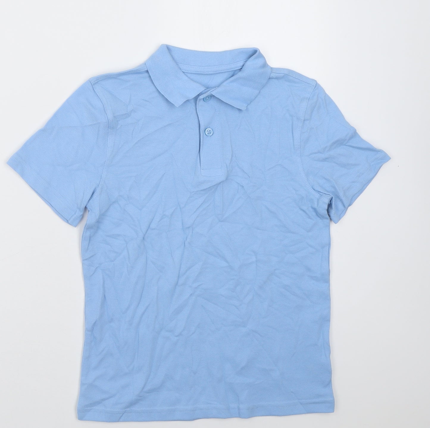 F&F Boys Blue  Cotton Basic Polo Size 8-9 Years Collared Button - School Wear