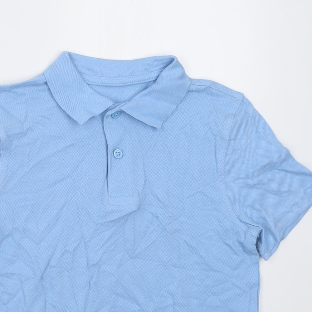 F&F Boys Blue  Cotton Basic Polo Size 8-9 Years Collared Button - School Wear