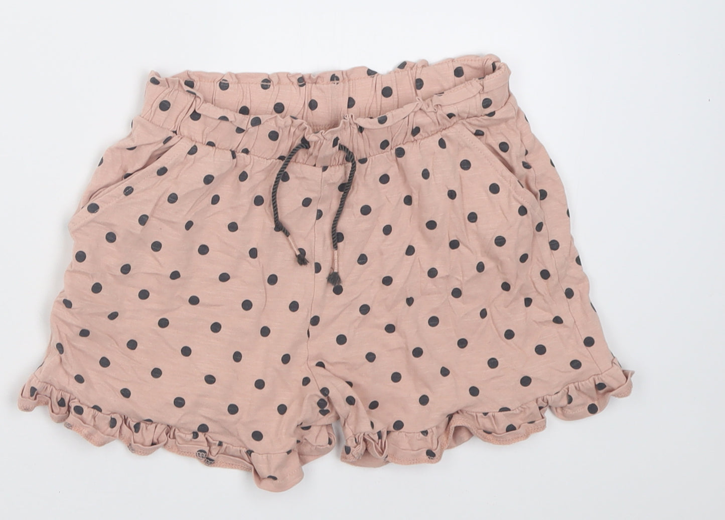 TU Girls Pink Polka Dot Cotton Bermuda Shorts Size 11 Years  Regular Tie