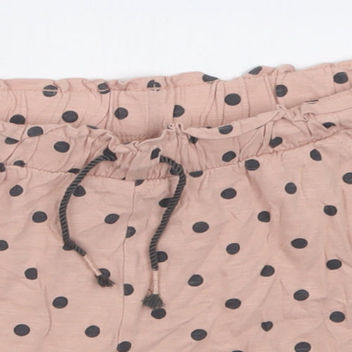 TU Girls Pink Polka Dot Cotton Bermuda Shorts Size 11 Years  Regular Tie