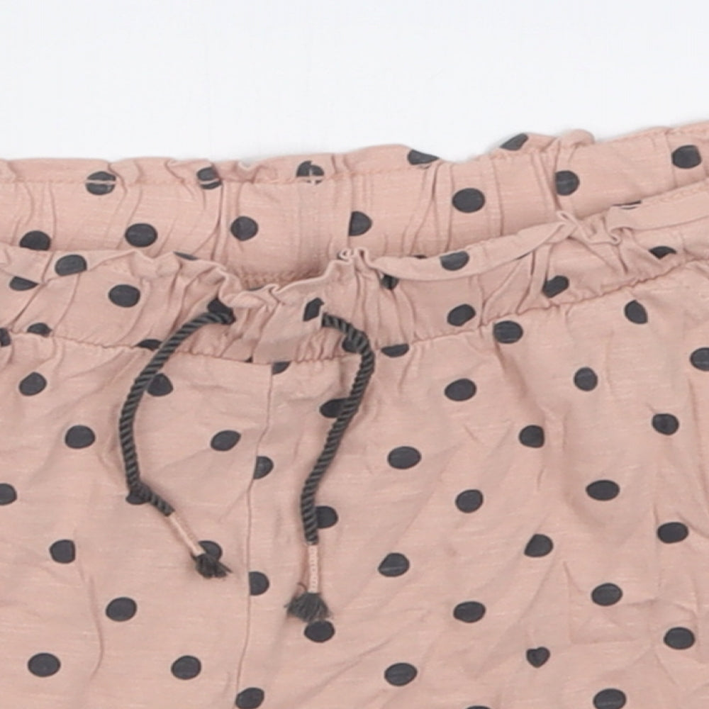 TU Girls Pink Polka Dot Cotton Bermuda Shorts Size 11 Years  Regular Tie