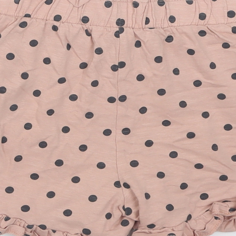TU Girls Pink Polka Dot Cotton Bermuda Shorts Size 11 Years  Regular Tie