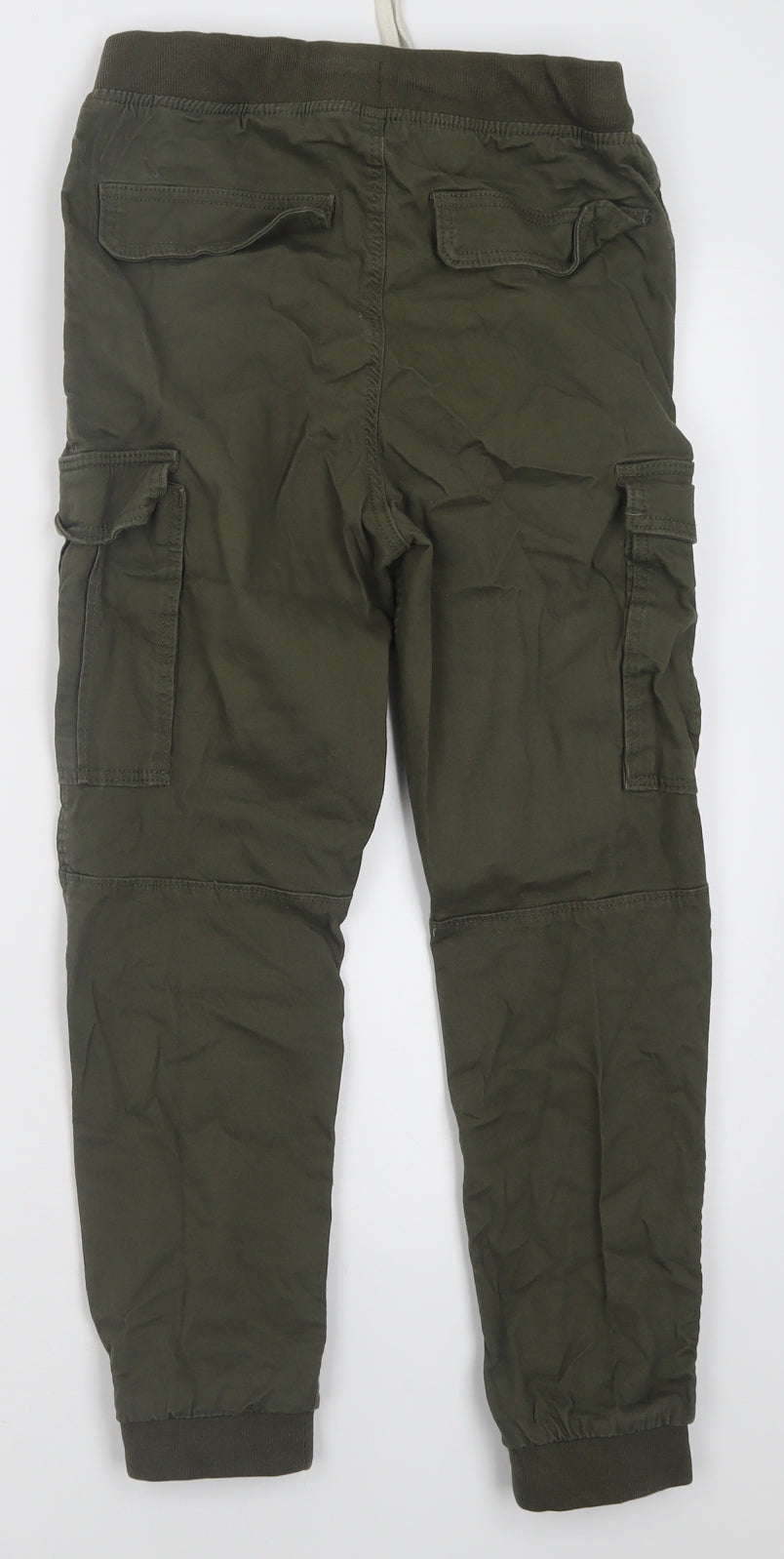 H&M Boys Green  Cotton Cargo Trousers Size 11-12 Years  Regular Tie