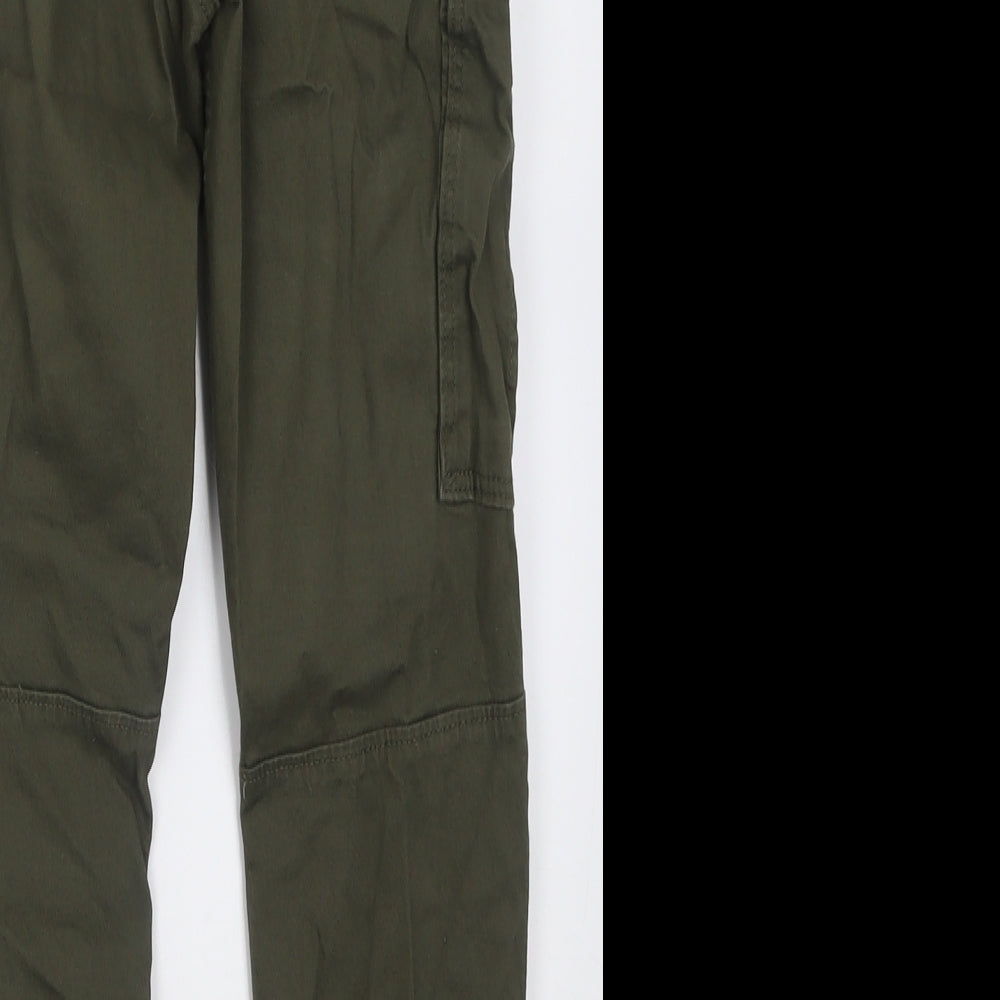 H&M Boys Green  Cotton Cargo Trousers Size 11-12 Years  Regular Tie
