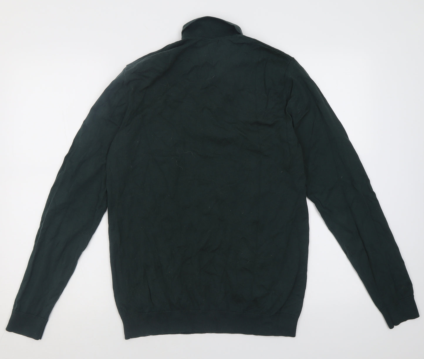 NEXT Mens Green  Cotton  Polo Size M Collared Button