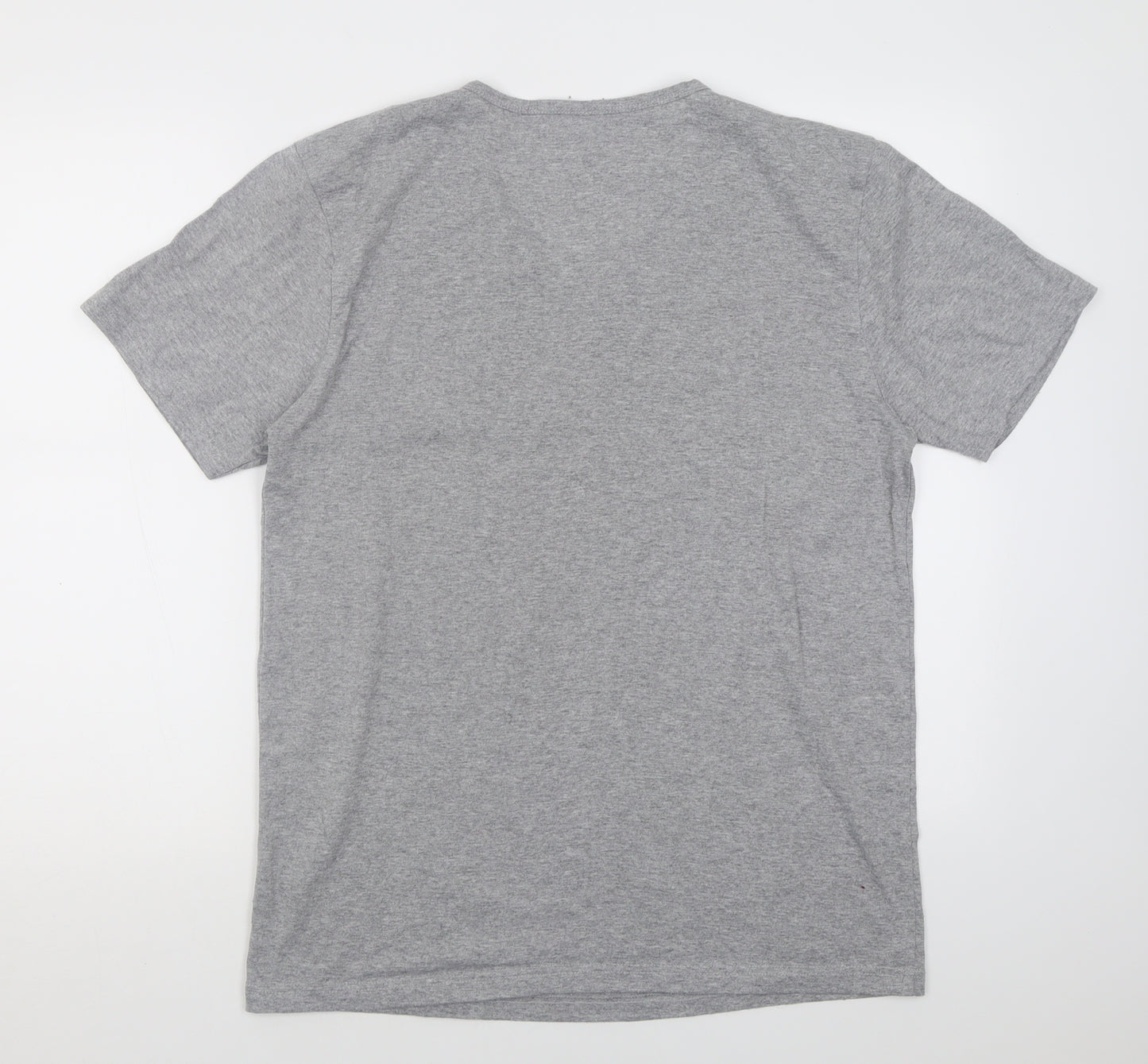 Preworn Womens Grey  Cotton Basic T-Shirt Size L V-Neck