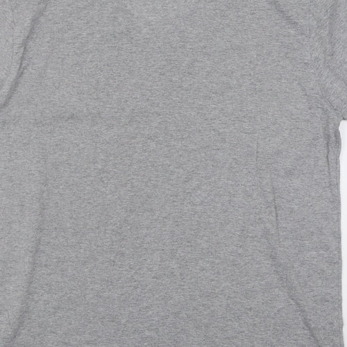 Preworn Womens Grey  Cotton Basic T-Shirt Size L V-Neck