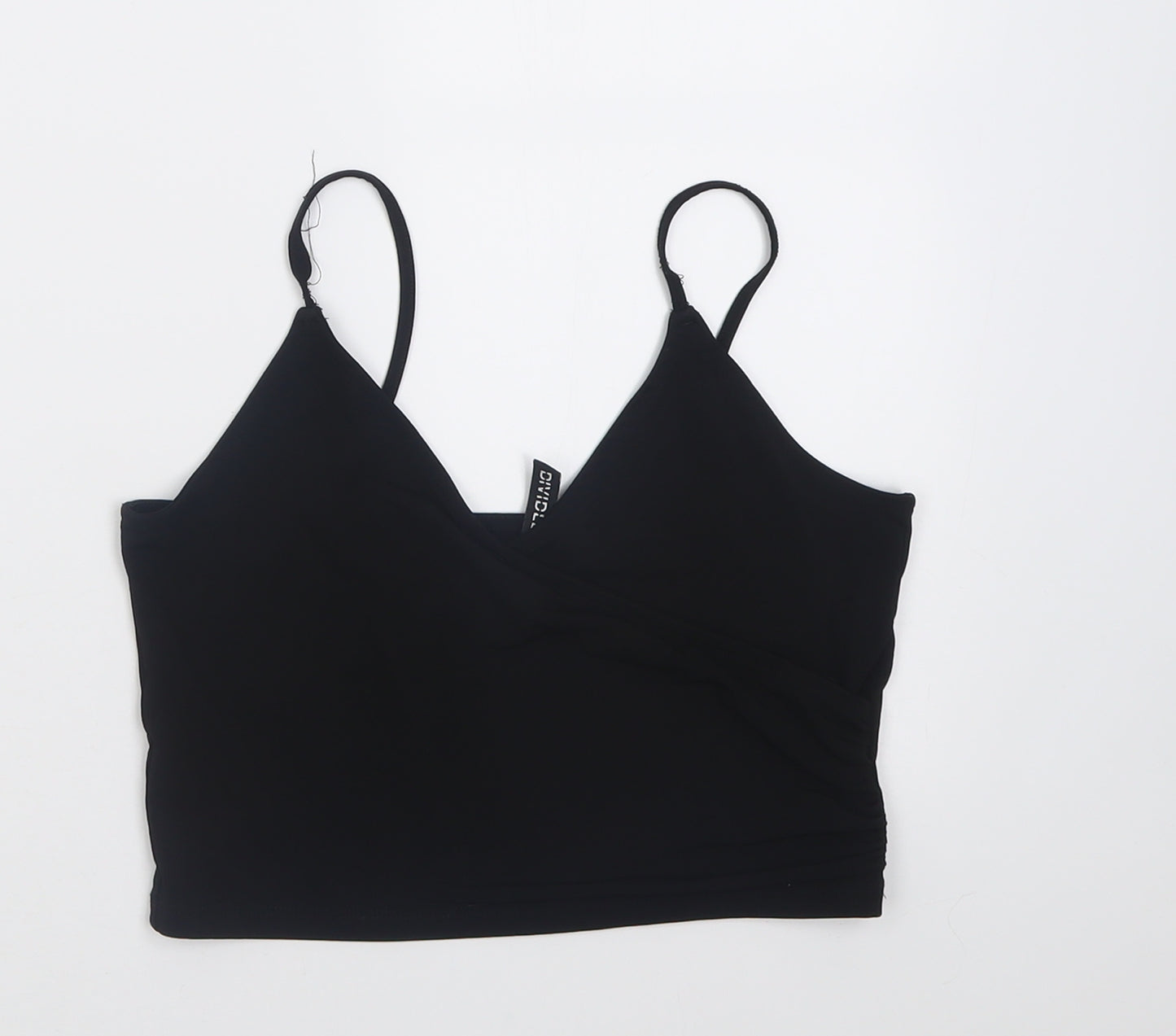 H&M Womens Black  Polyester Cropped Tank Size S V-Neck