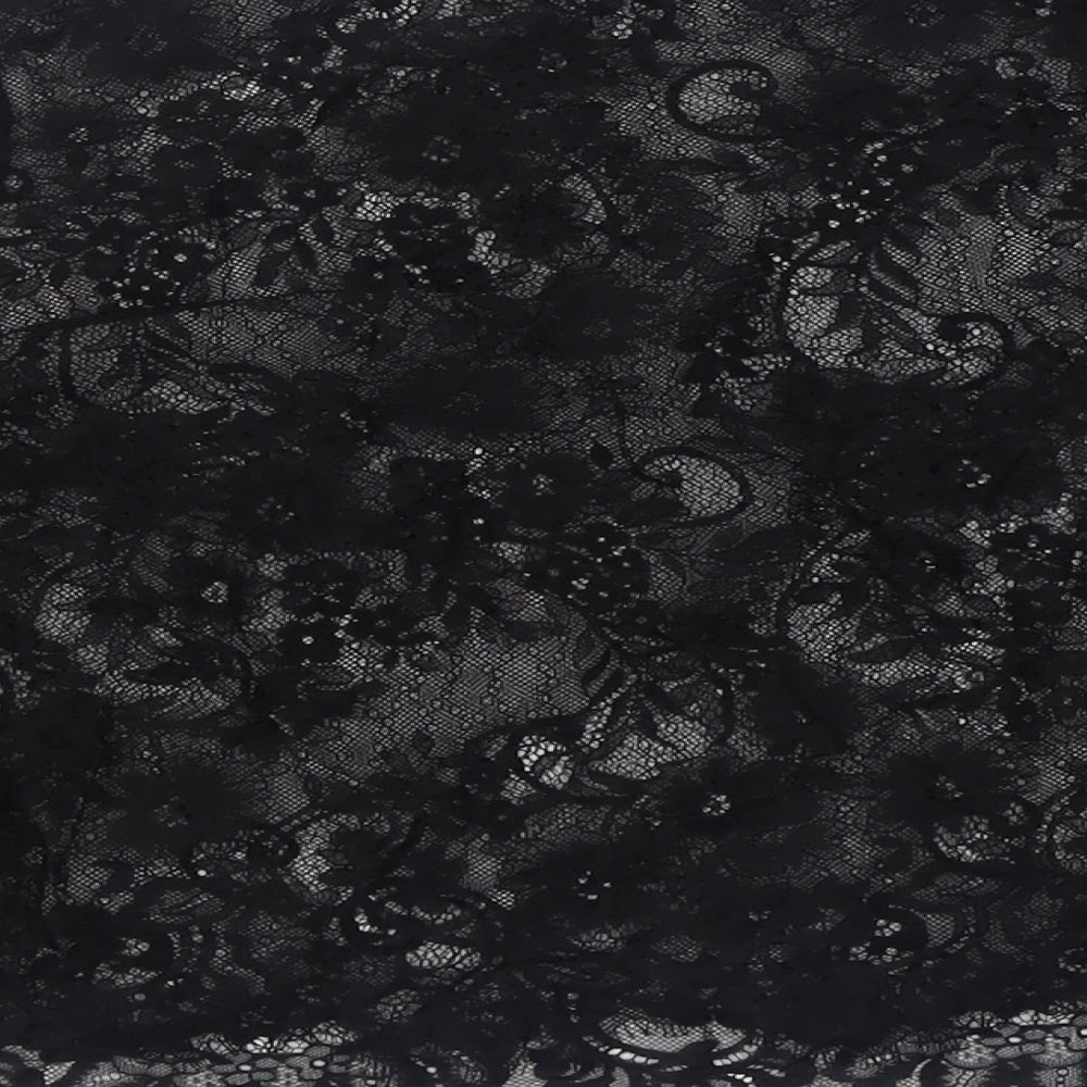 H&M Womens Black Floral Polyamide Cropped Blouse Size 14 Crew Neck