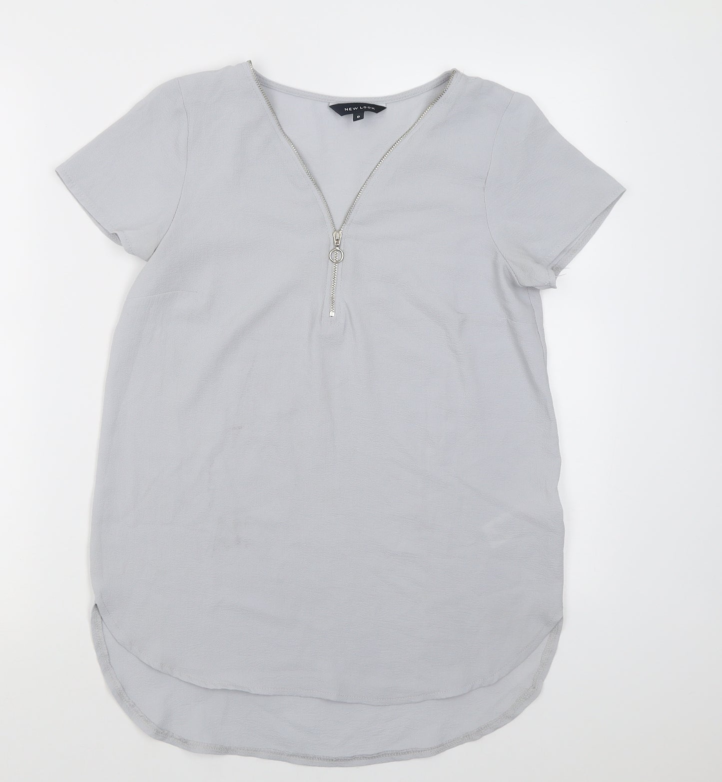 New Look Womens Blue  Polyester Basic Blouse Size 8 V-Neck
