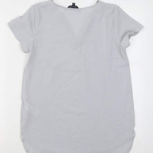 New Look Womens Blue  Polyester Basic Blouse Size 8 V-Neck