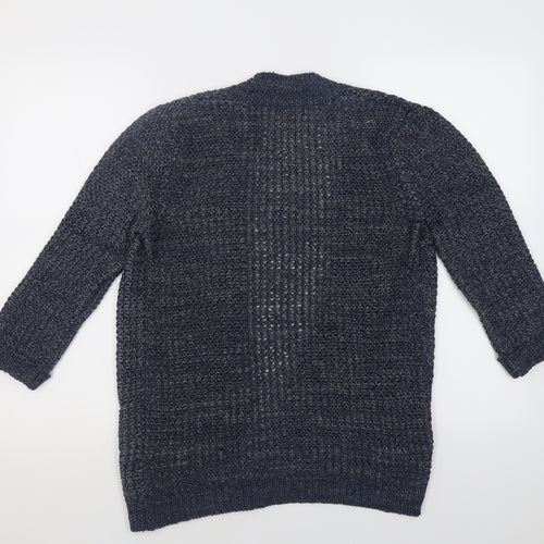 F&F Womens Blue V-Neck  Acrylic Cardigan Jumper Size 8