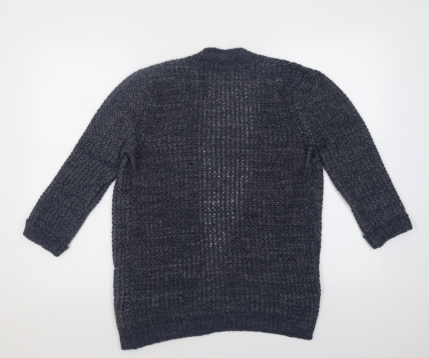 F&F Womens Blue V-Neck  Acrylic Cardigan Jumper Size 8