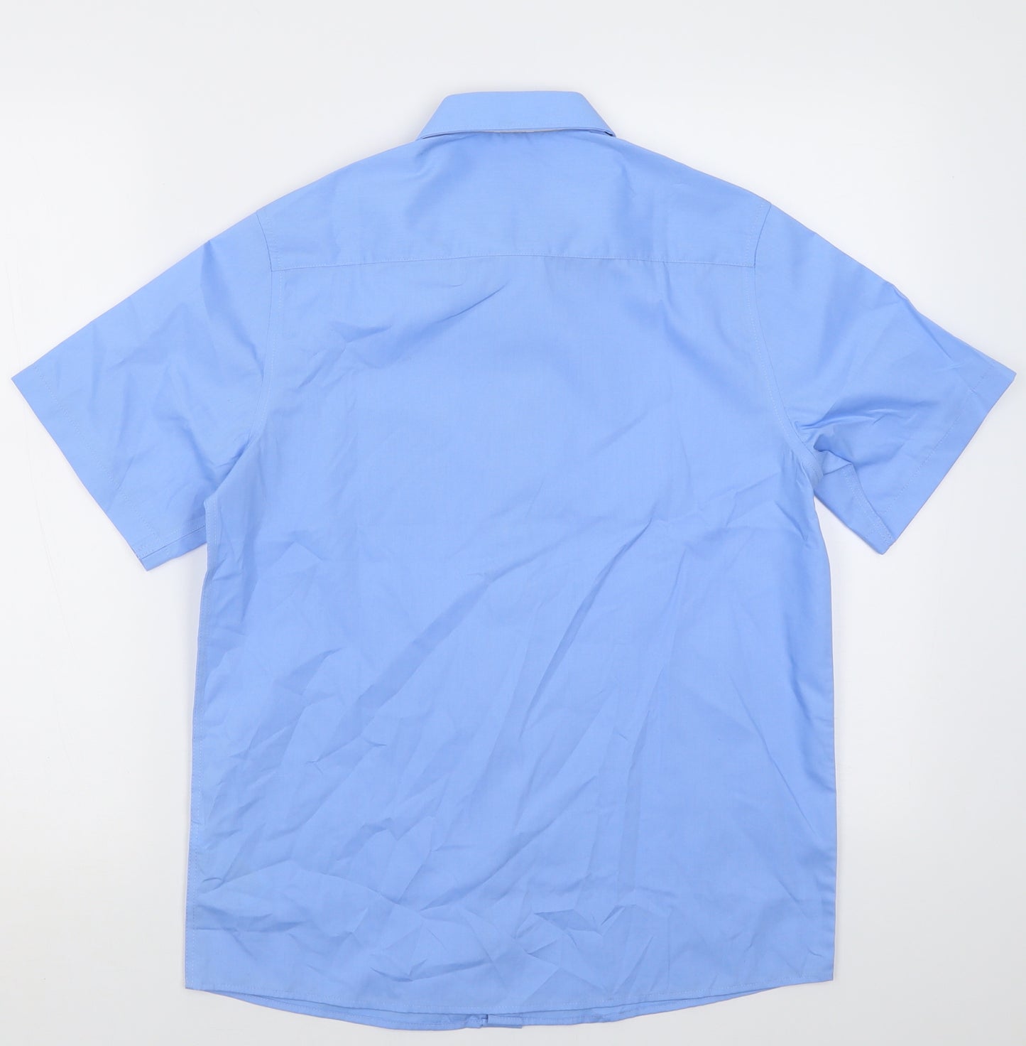 Marks and Spencer Boys Blue  Cotton Basic Polo Size 13-14 Years Collared Button - School Wear