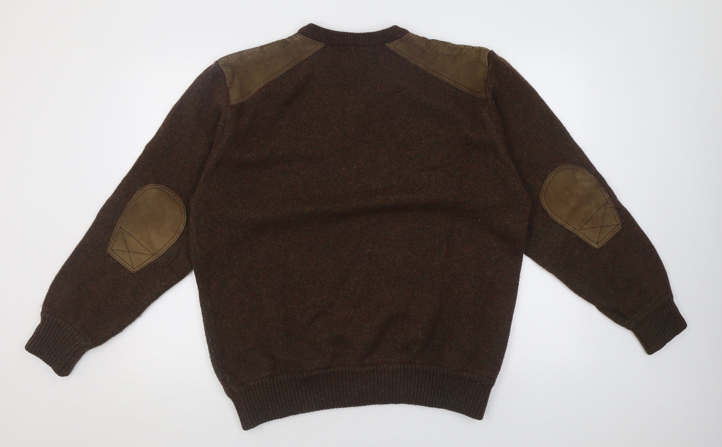 Seeland Mens Brown V-Neck  Acrylic Pullover Jumper Size XL