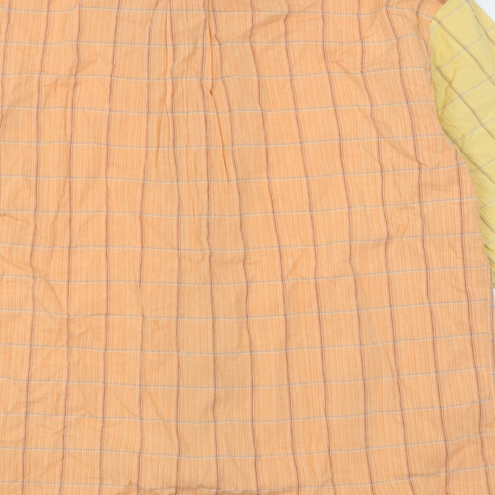 Harmont & Blaine Mens Orange Check Cotton  Button-Up Size XL Collared Button