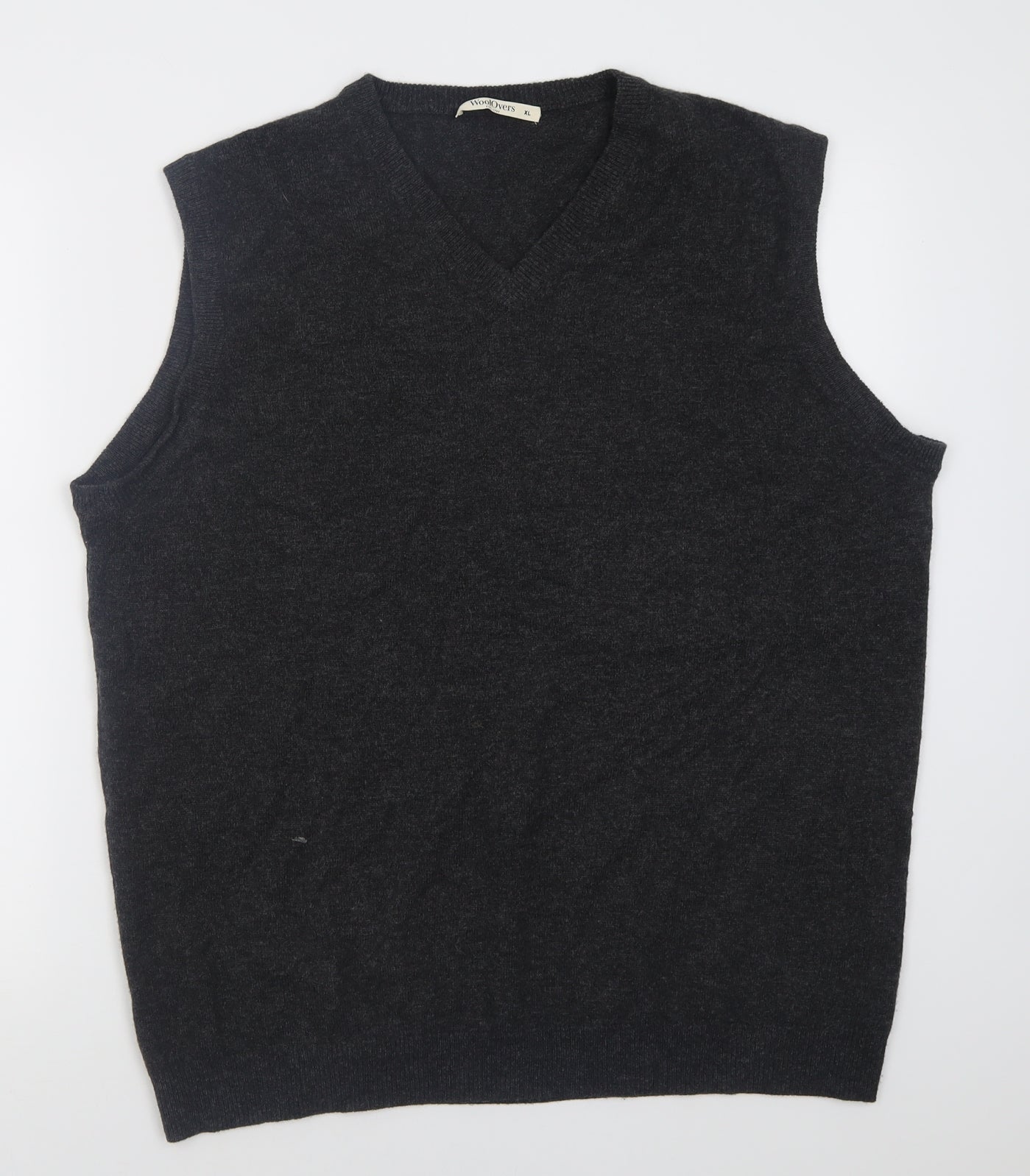 Woolovers Mens Grey V-Neck  Wool Vest Jumper Size XL