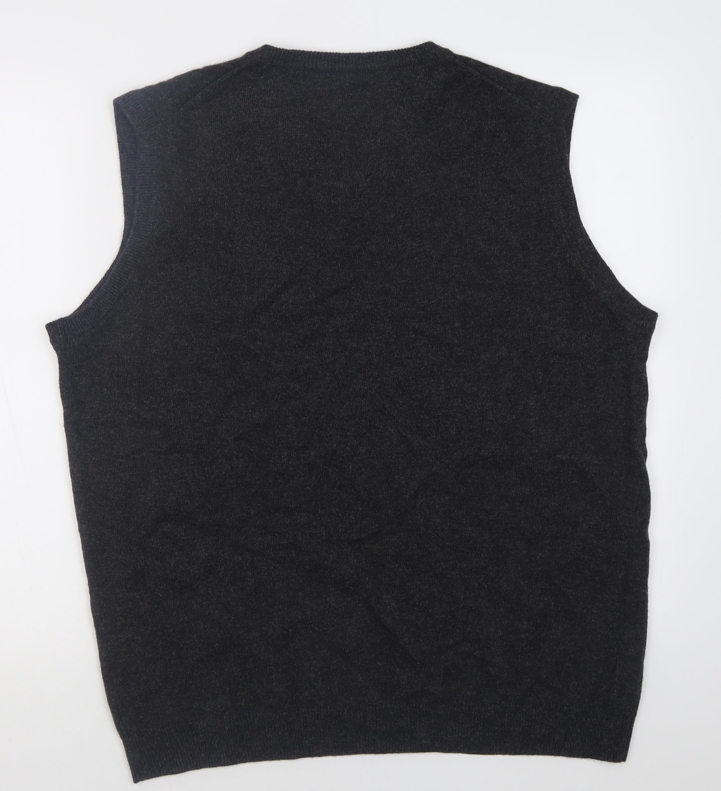 Woolovers Mens Grey V-Neck  Wool Vest Jumper Size XL