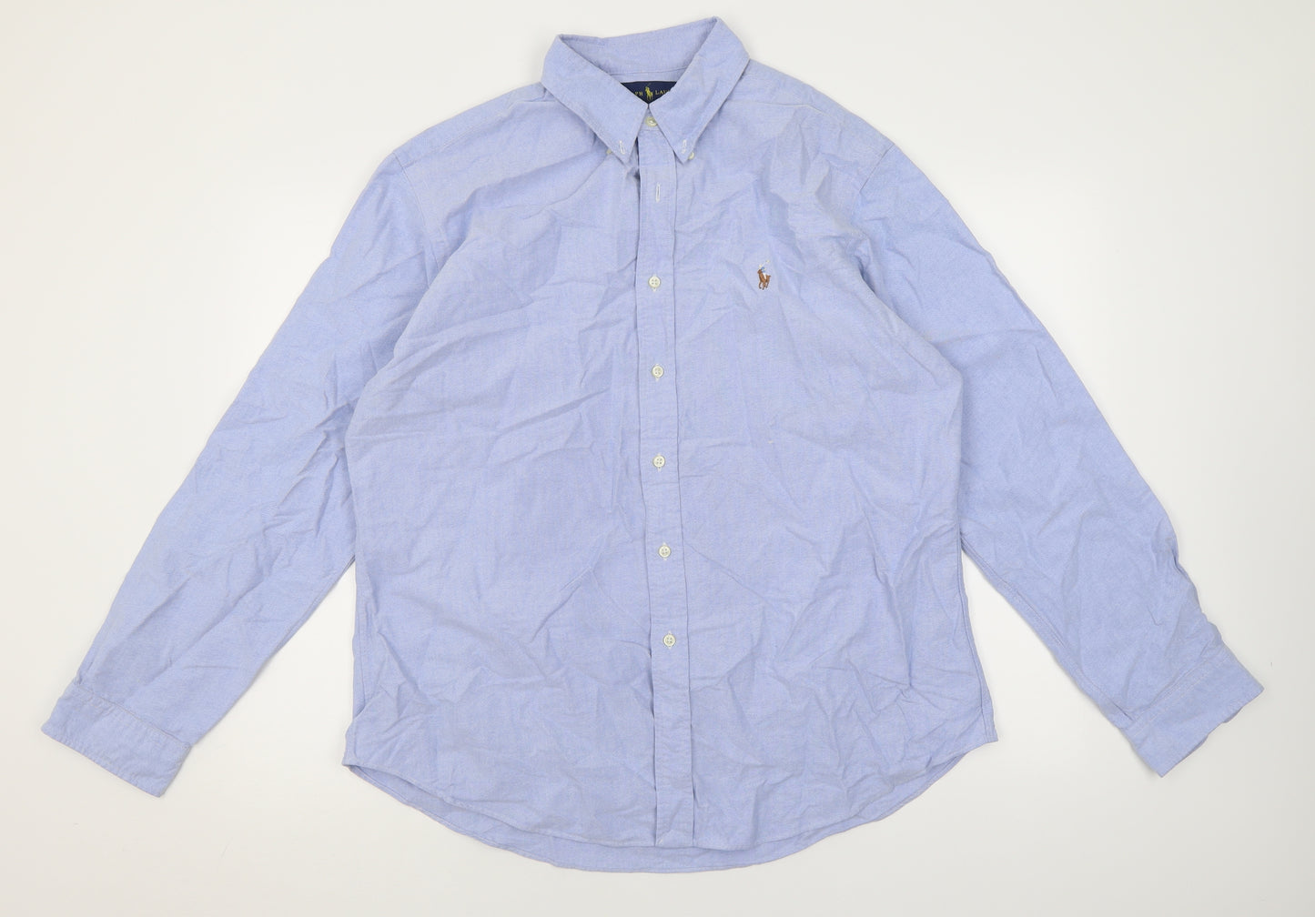 Ralph Lauren Mens Blue  Cotton  Button-Up Size XL Collared Button