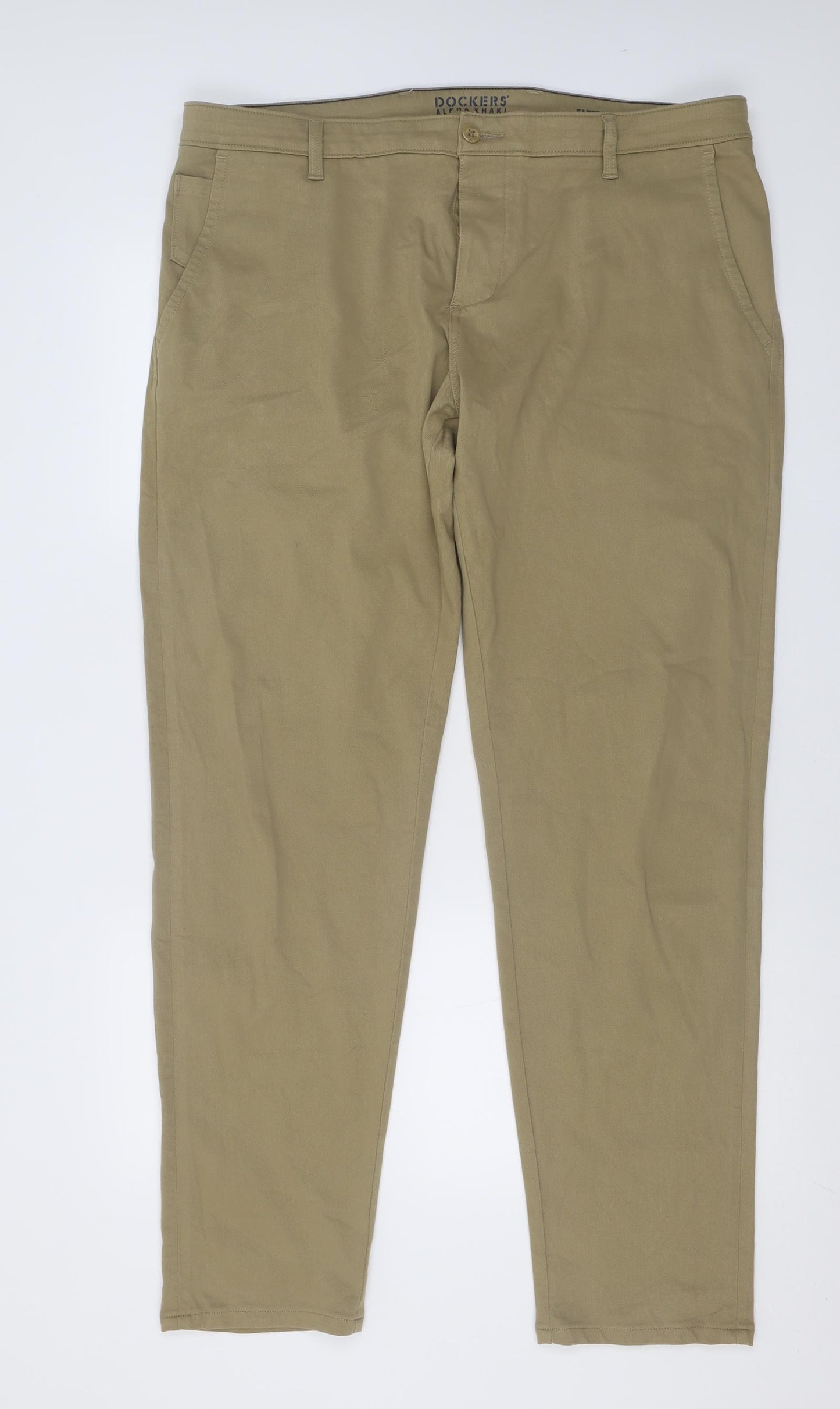 DOCKERS Mens Beige  Cotton Trousers  Size 38 L34 in Regular Button
