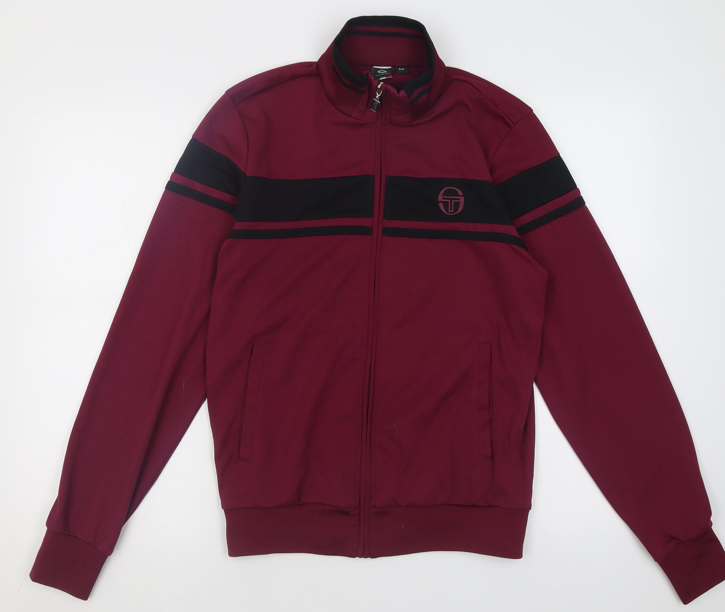 Sergio Tacchini Mens Purple  Polyester Full Zip Sweatshirt Size M