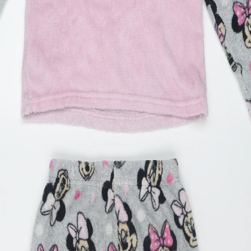 Primark Girls Grey Geometric Polyester  Pyjama Set Size 9-10 Years  Pullover - minnie mouse