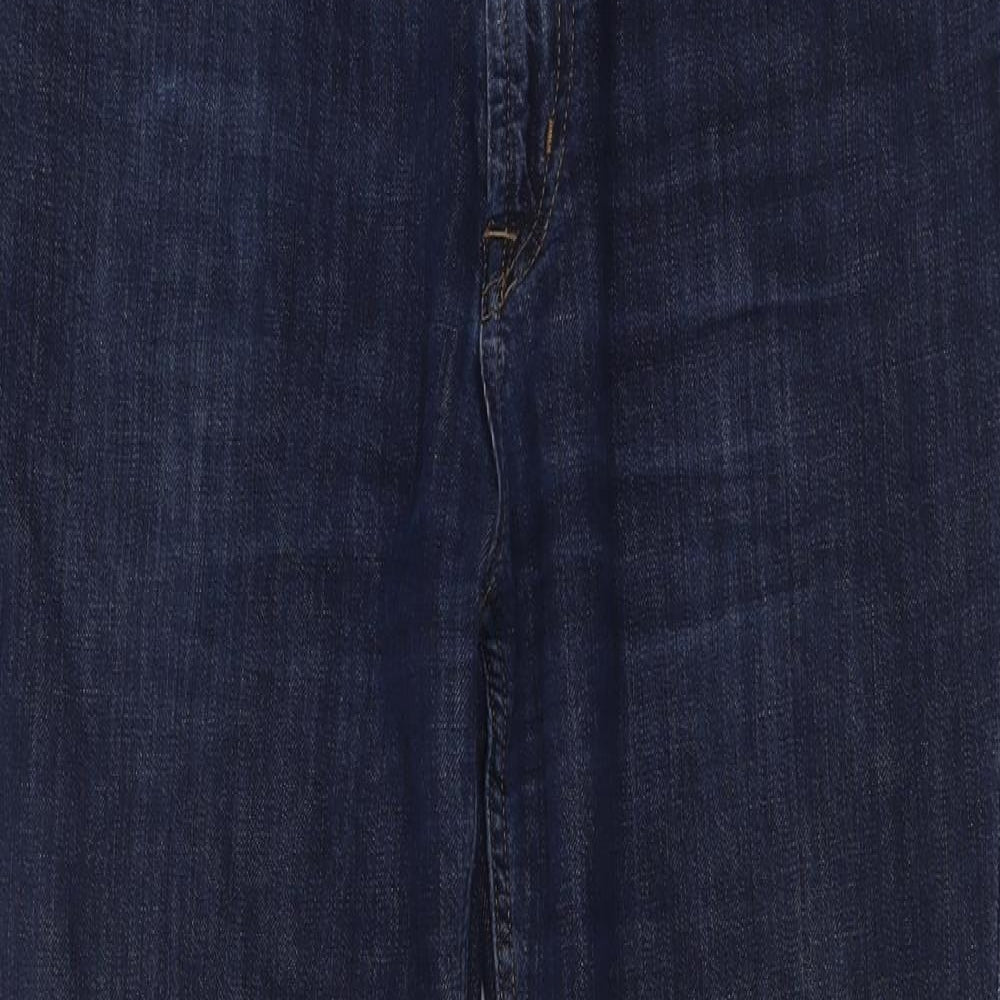 7 For All Mankind Mens Blue  Cotton Straight Jeans Size 38 L33 in Regular Button
