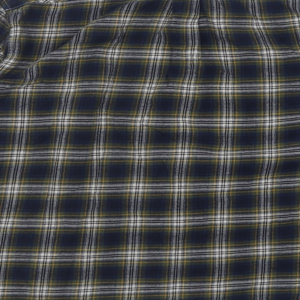 PG Field Mens Blue Check Cotton  Button-Up Size XL Collared Button