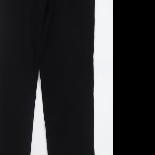 Preworn Womens Black  Polyester Trousers  Size 12 L28 in Regular Hook & Eye